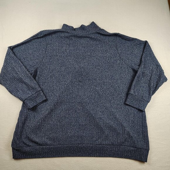 Torrid Pullover Sweater Womens sz 4 Blue Mock Neck 1/4 Zip - Picture 2 of 7